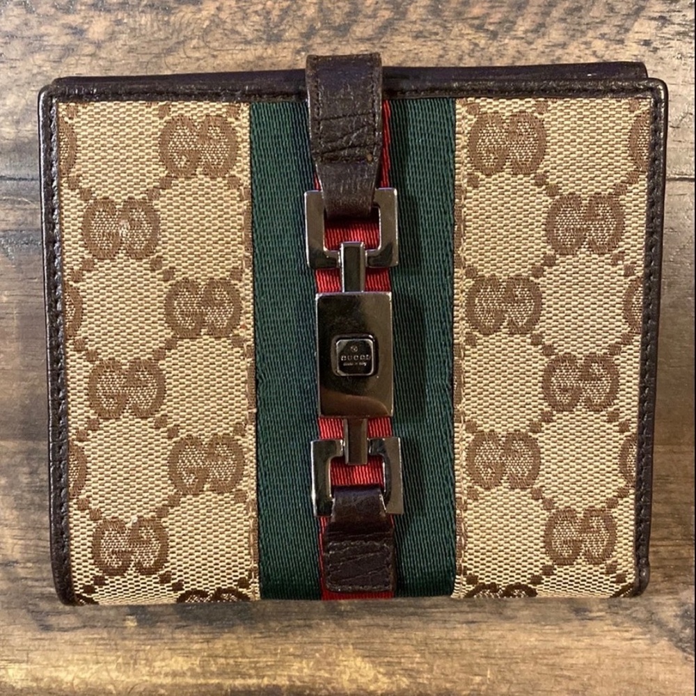 “Gucci GG Monogram Web Wallet | Jackie Hardware | Italy | With Box” VINTAGE!